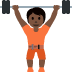 🏋🏿 person lifting weights: dark skin tone display on Twitter